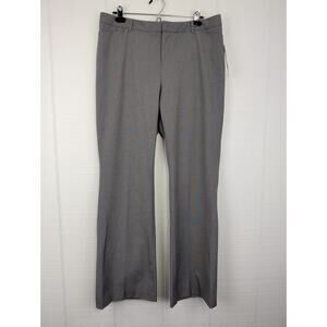 Coldwater Creek Womens Trousers 12 Natural Fit Navy Blue Mini Check Bootcut Leg